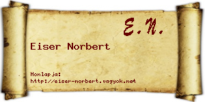 Eiser Norbert névjegykártya